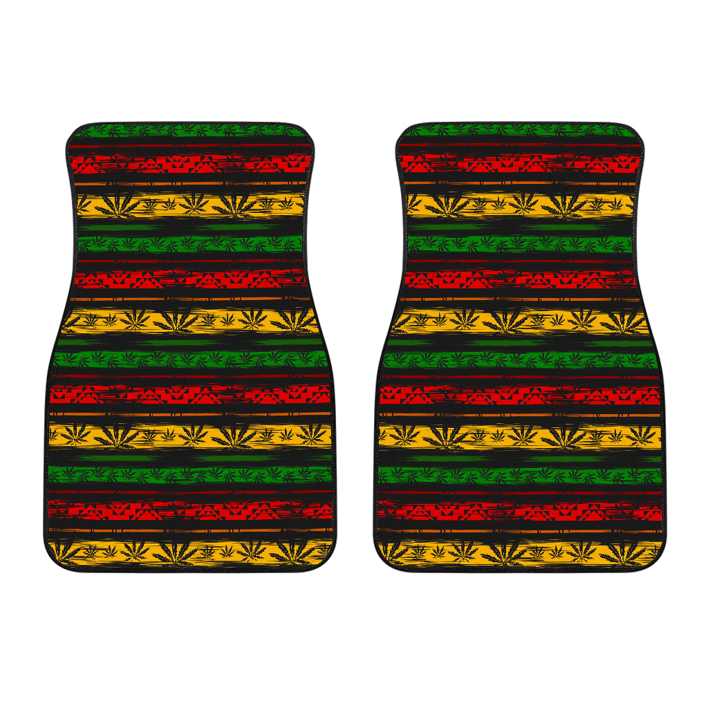 Canabis Marijuana Weed Pattern Print Design 04 Front Car Mats