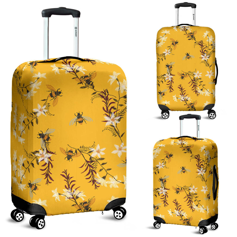 Bee Flower Pattern Luggage Covers