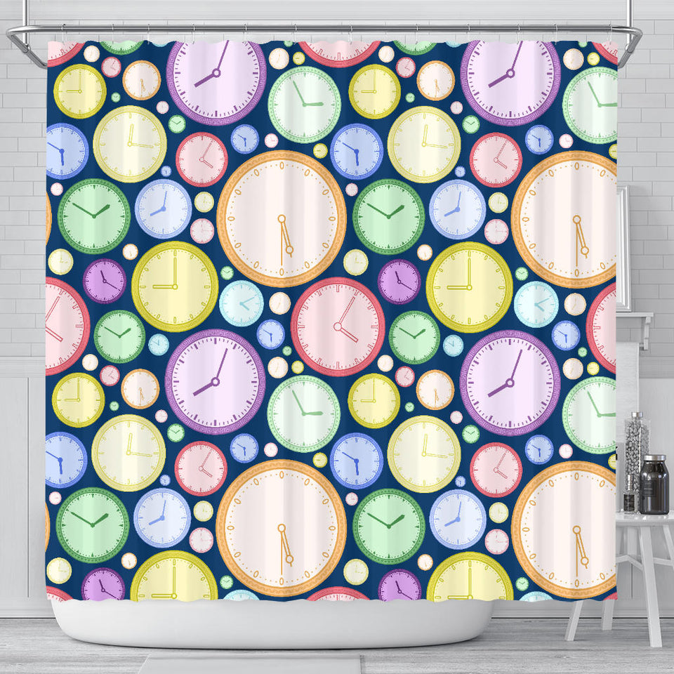 Colorful Clock Background Shower Curtain Fulfilled In US