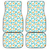 Fried Eggs Pattern Print Design 04 Front and Back Car Mats
