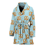 Pretzels Pattern Print Design 03 Women's Bathrobe