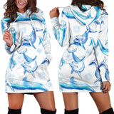 Watercolor Dolphin Pattern Women'S Hoodie Dress