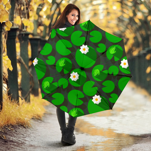 Frog Waterlily Pattern Umbrella