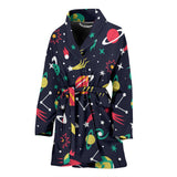 Colorful Space Pattern Planet Star Women'S Bathrobe