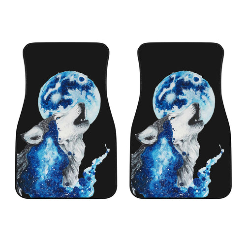 Wolf Full Moon Front Car Mats (Set Of 2)