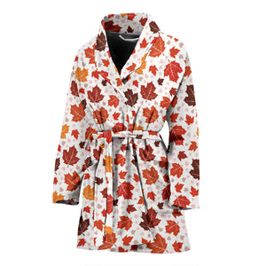 Colorful Maple Leaf Pattern Women'S Bathrobe