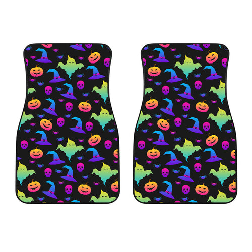 Colorful Halloween Background Front Car Mats