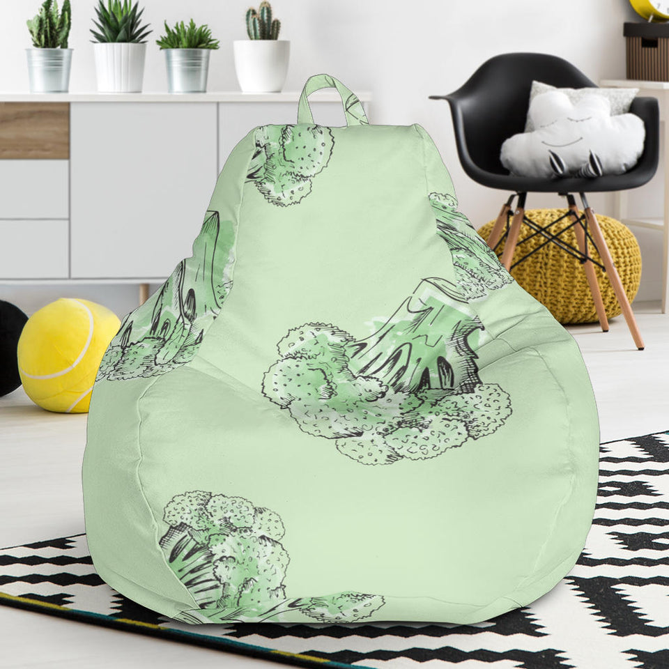 Broccoli Sketch Pattern Bean Bag Cover