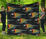 Bowling Balls Flame Pattern Premium Quilt