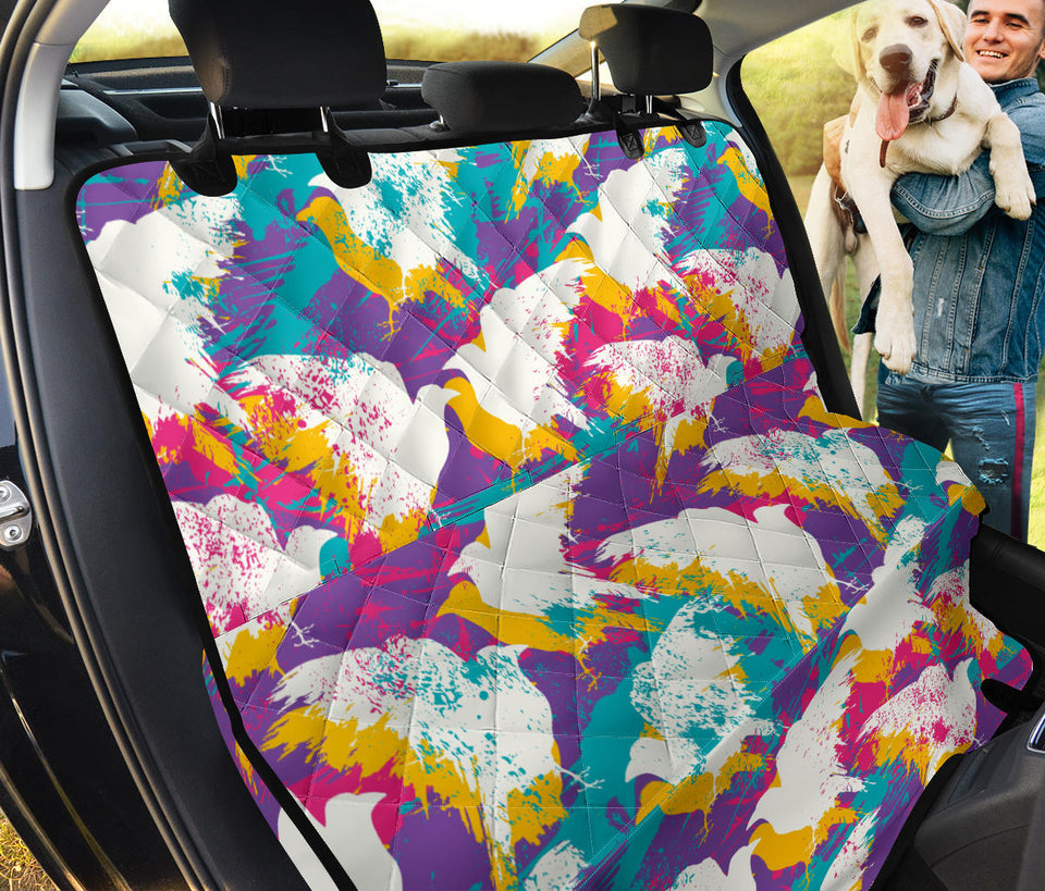 Colorful Crow Illustration Pattern Dog Car Seat Covers