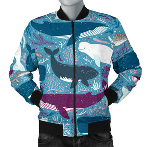Whale Design Pattern Men'S Bomber Jacket