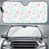 Clock Time Pattern Blackground Car Sun Shade