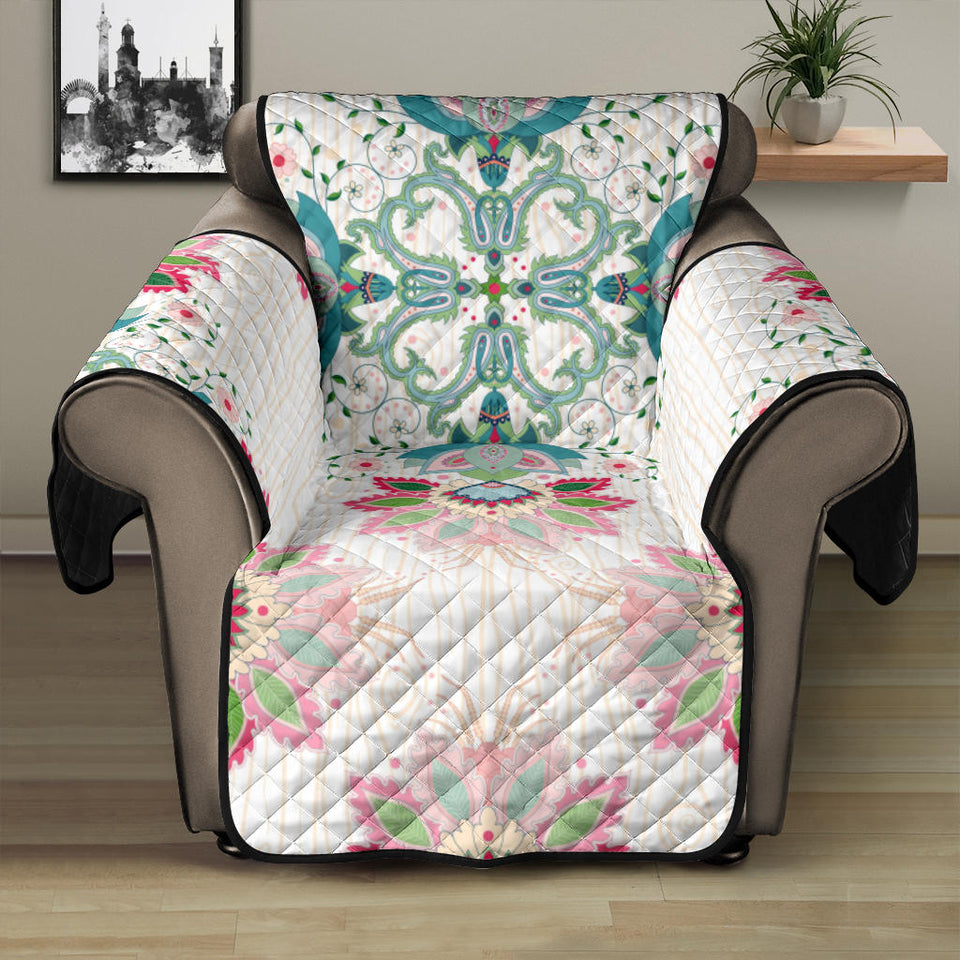 Square floral indian flower pattern Recliner Cover Protector