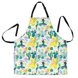 Cute Parrot Toucan Flamingo Cactus Exotic Leaves Pattern Adjustable Apron