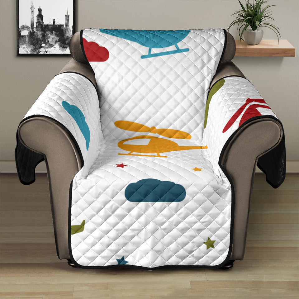 Colorful helicopter pattern Recliner Cover Protector