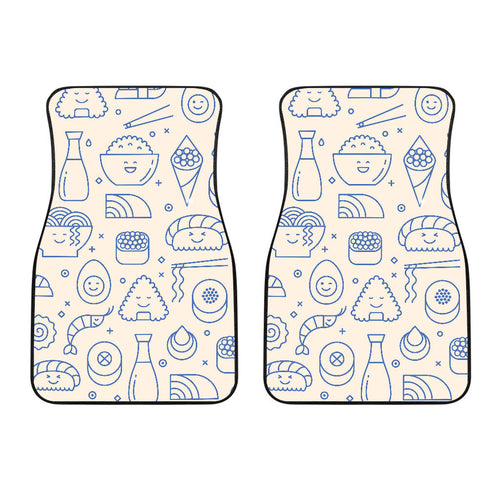 Cute Sushi Icon Pattern Front Car Mats