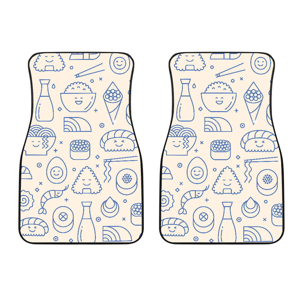 Cute Sushi Icon Pattern Front Car Mats