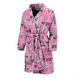 Piano Pattern Print Design 01 Men's Bathrobe