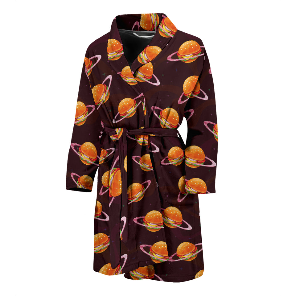 Hamburger Pattern Print Design 05 Men's Bathrobe