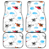 Watercolor Helicopter Cloud Pattern Front And Back Car Mats