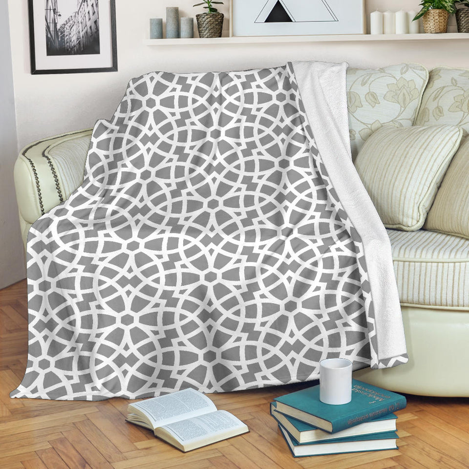 Arabic Gray Pattern Premium Blanket