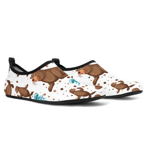 Sea Lion Seals Jellyfish Pattern Aqua Shoes