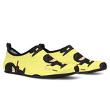 Cute Ninja Yellow Background Aqua Shoes