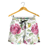 Hand Drawn Butterfly Rose Women Shorts