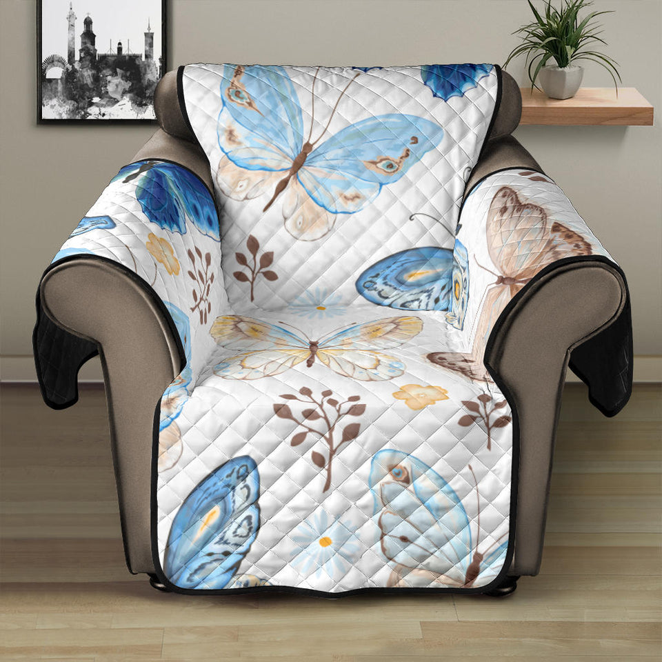 blue butterfly pattern Recliner Cover Protector