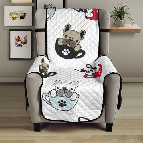 French bulldog cup paw pattern Chair Cover Protector