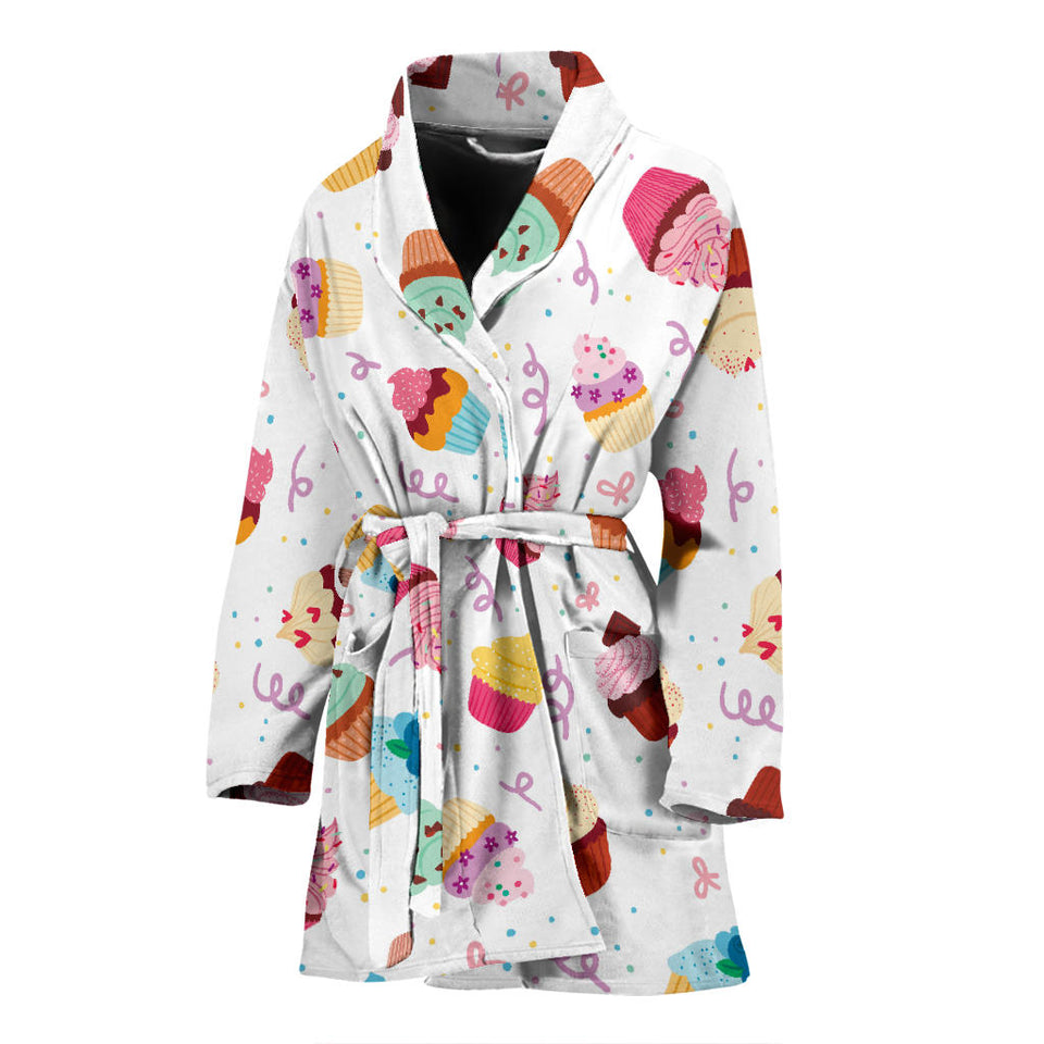 Cake Cupcake Design Pattern Women'S Bathrobe