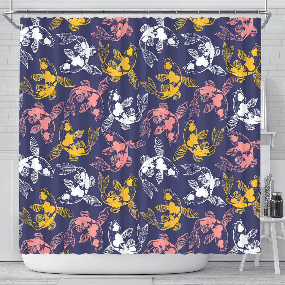 Koi Fish Carp Fish Pattern Shower Curtain Fulfilled In US