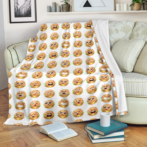 Hamburger Pattern Print Design 04 Premium Blanket