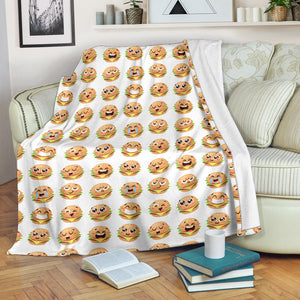 Hamburger Pattern Print Design 04 Premium Blanket