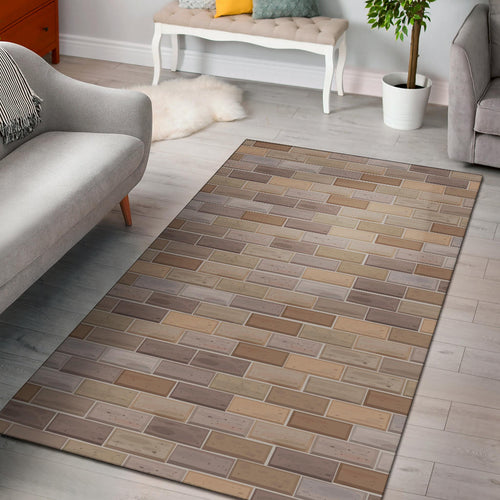 Brick Printed Pattern Print Design 01 Area Rug