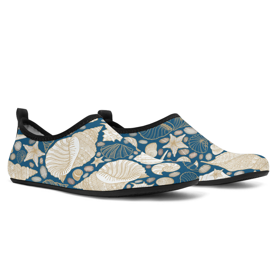 Shell Polynesian Tribal Design Pattern Aqua Shoes