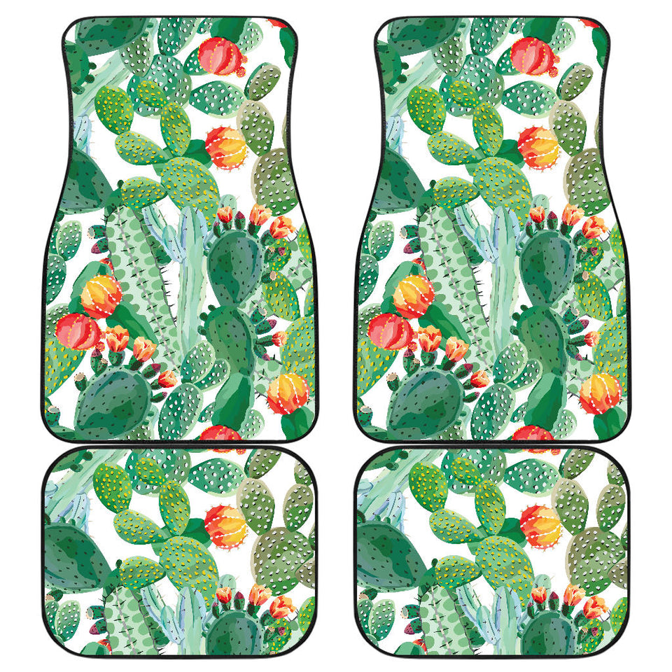 Cactus Design Pattern  Front And Back Car Mats