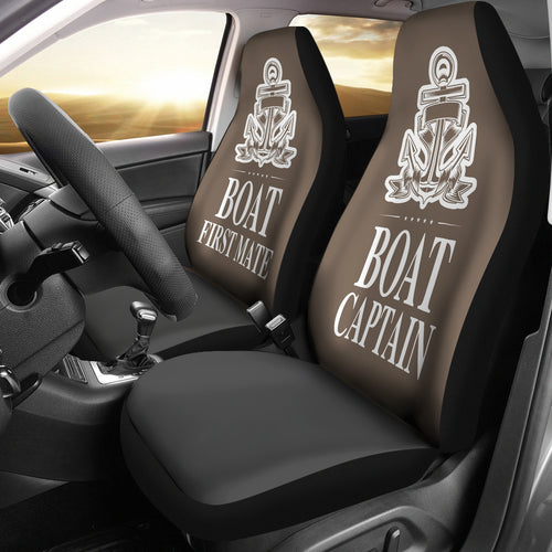 Car Seat Covers - Boat Captain And First Mate Brown