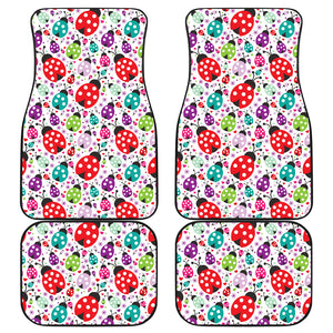 Ladybug Pattern Print Design 03 Front and Back Car Mats