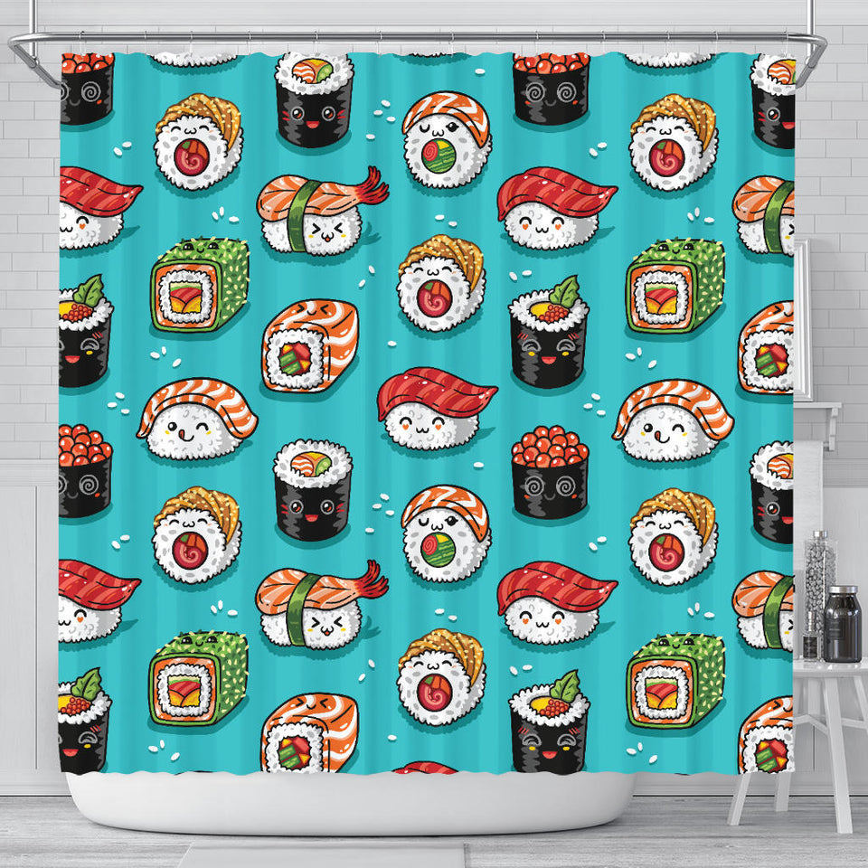 Cute Sushi Pattern Shower Curtain Fulfilled In US