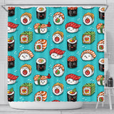 Cute Sushi Pattern Shower Curtain Fulfilled In US