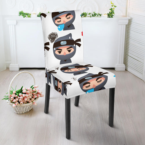 Cute Ninja Design Pattern Dining Chair Slipcover
