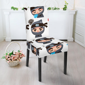 Cute Ninja Design Pattern Dining Chair Slipcover