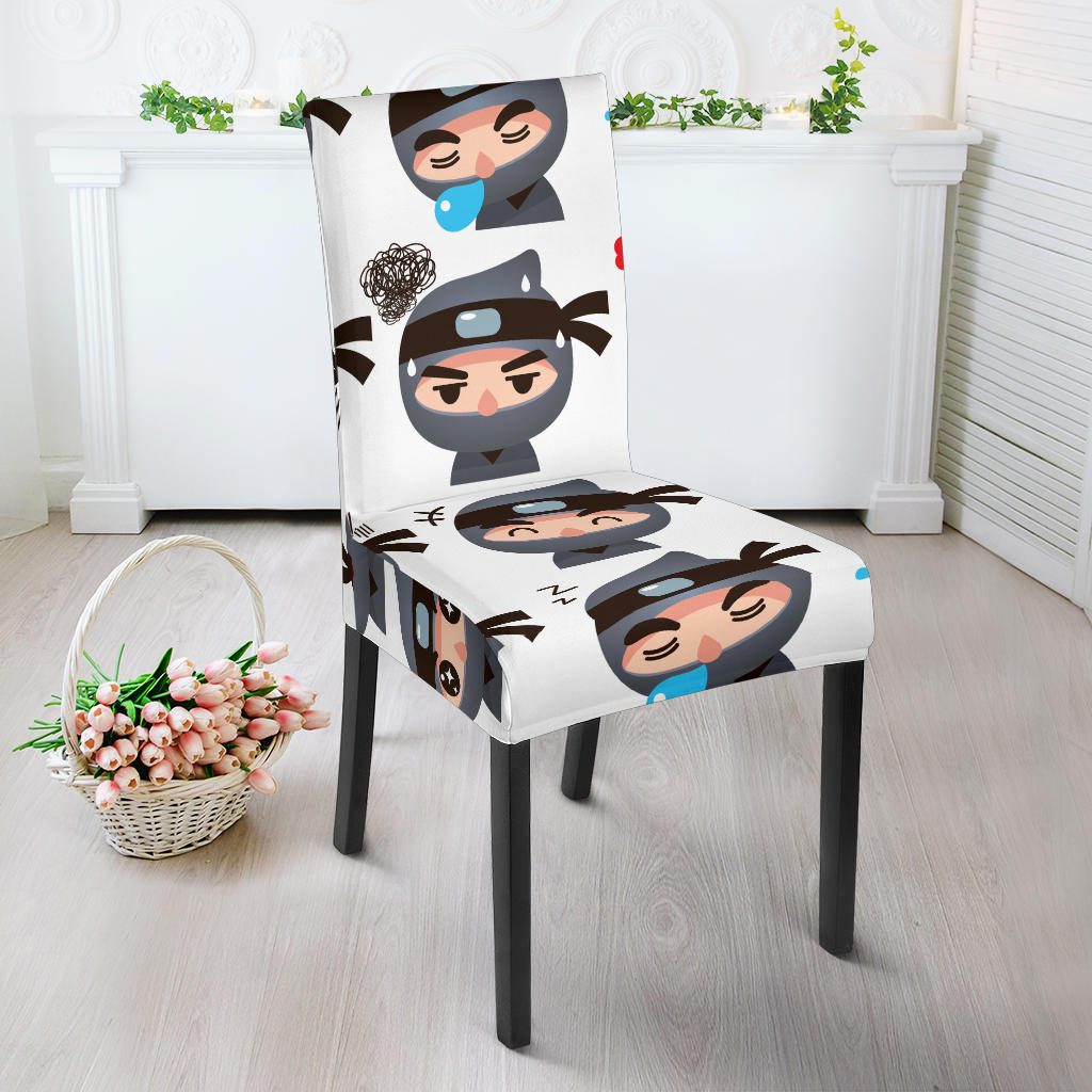 Cute Ninja Design Pattern Dining Chair Slipcover
