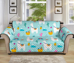 Llama alpaca cactus leaves pattern Sofa Cover Protector