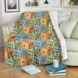 Dice Pattern Print Design 05 Premium Blanket