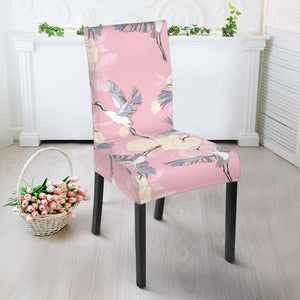 Japanese Crane Rose Pattern Dining Chair Slipcover