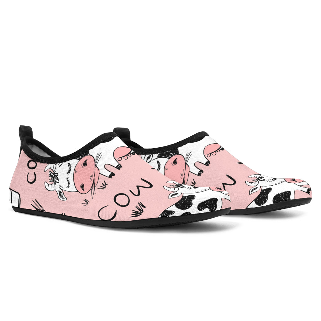 Cows Milk Product Pink Background Aqua Shoes