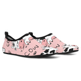 Cows Milk Product Pink Background Aqua Shoes