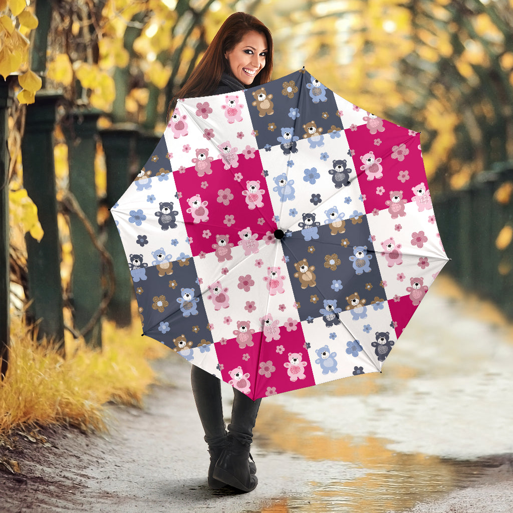 Teddy Bear Pattern Print Design 03 Umbrella